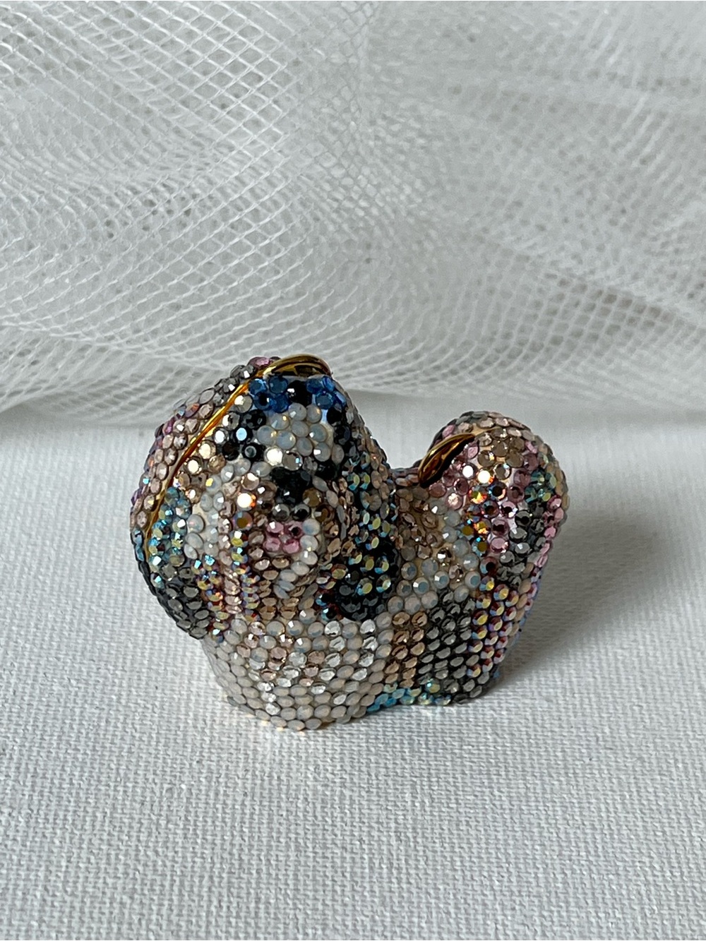 Judith Leiber SHIH TZU “Ginger” dog miniature pill trinket box, EUC - Picture 8 of 9